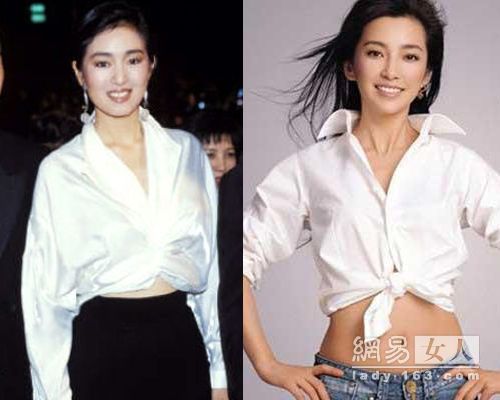 女星示范 一件白衬衫的5种性感穿法