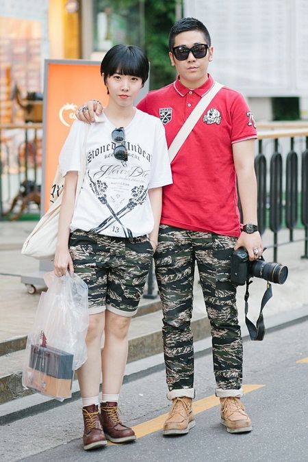 时髦情侣装 韩国情侣的夏日街拍