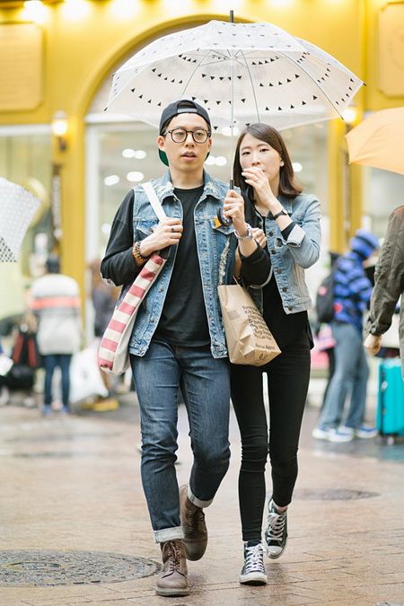 时髦情侣装 韩国情侣的夏日街拍